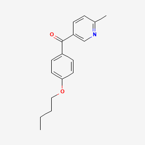 molecular formula C17H19NO2 B1532452 5-(4-Butoxybenzoyl)-2-methylpyridine CAS No. 1187167-68-5