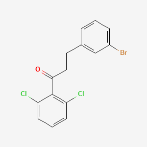molecular formula C15H11BrCl2O B1532456 3-(3-溴苯基)-1-(2,6-二氯苯基)丙酮 CAS No. 898760-85-5