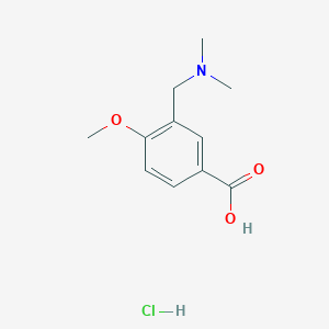 molecular formula C11H16ClNO3 B1532460 3-Dimethylaminomethyl-4-methoxy-benzoic acid hydrochloride CAS No. 1185303-02-9