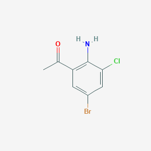 molecular formula C8H7BrClNO B1532481 1-(2-氨基-5-溴-3-氯苯基)乙酮 CAS No. 1197943-70-6