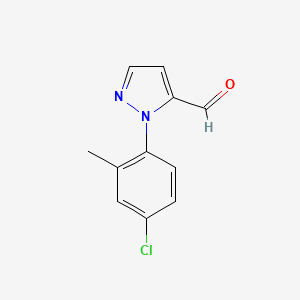 molecular formula C11H9ClN2O B15324837 1-(4-chloro-2-methylphenyl)-1H-pyrazole-5-carbaldehyde 