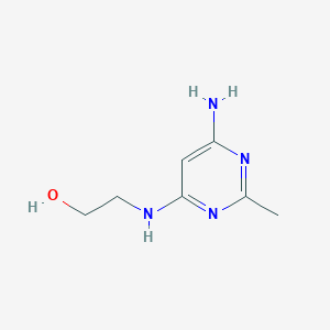 molecular formula C7H12N4O B1532487 2-((6-Amino-2-methylpyrimidin-4-yl)amino)ethanol CAS No. 856369-62-5