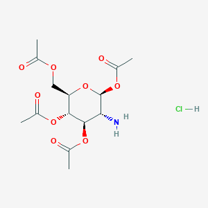 molecular formula C₁₄H₂₂ClNO₉ B015325 β-葡糖胺，四乙酸盐，盐酸盐 CAS No. 10034-20-5