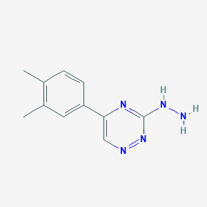 molecular formula C11H13N5 B1532525 5-(3,4-二甲苯基)-3-肼基-1,2,4-三嗪 CAS No. 915924-87-7