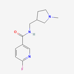 molecular formula C12H16FN3O B15325364 6-fluoro-N-[(1-methylpyrrolidin-3-yl)methyl]pyridine-3-carboxamide 