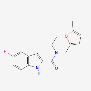 5-fluoro-N-[(5-methylfuran-2-yl)methyl]-N-(propan-2-yl)-1H-indole-2-carboxamide