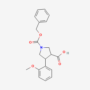 4-(2-methoxyphenyl)-1-phenylmethoxycarbonylpyrrolidine-3-carboxylic acid