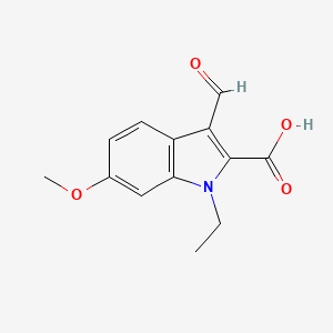 molecular formula C13H13NO4 B1532559 1-乙基-3-甲酰基-6-甲氧基-1H-吲哚-2-羧酸 CAS No. 1242952-01-7