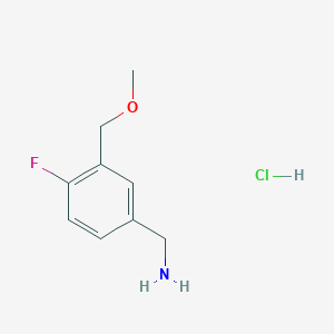 molecular formula C9H13ClFNO B1532561 [4-Fluoro-3-(methoxymethyl)phenyl]methanamine hydrochloride CAS No. 1308646-58-3