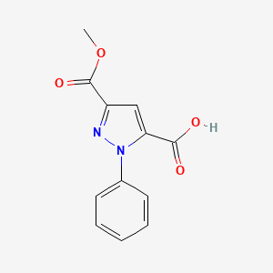 molecular formula C12H10N2O4 B1532579 3-(methoxycarbonyl)-1-phenyl-1H-pyrazole-5-carboxylic acid CAS No. 1258650-37-1