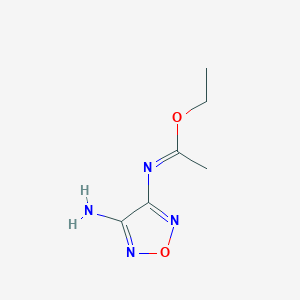 molecular formula C6H10N4O2 B1532584 乙基(1E)-N-(4-氨基-1,2,5-恶二唑-3-基)乙酰亚胺酸酯 CAS No. 1256633-10-9
