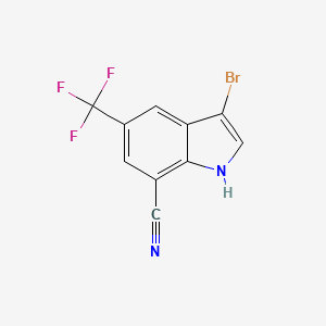 molecular formula C10H4BrF3N2 B1532586 3-溴-5-(三氟甲基)-1H-吲哚-7-碳腈 CAS No. 1228182-69-1