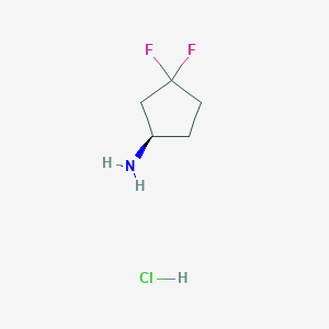 molecular formula C5H10ClF2N B1532604 (R)-3,3-二氟环戊胺盐酸盐 CAS No. 1117936-64-7