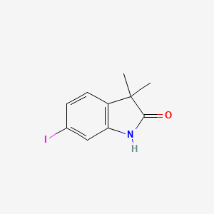 molecular formula C10H10INO B1532614 6-Iodo-3,3-dimethyl-1,3-dihydroindol-2-one CAS No. 1214900-47-6