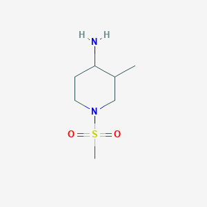 molecular formula C7H16N2O2S B1532615 1-甲磺酰基-3-甲基哌啶-4-胺 CAS No. 1228453-26-6