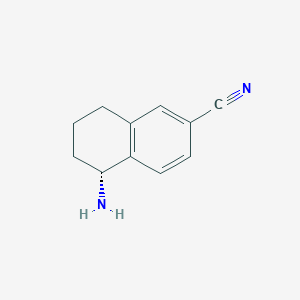 molecular formula C11H12N2 B1532619 (R)-5-amino-5,6,7,8-tetrahydronaphthalene-2-carbonitrile CAS No. 828926-06-3