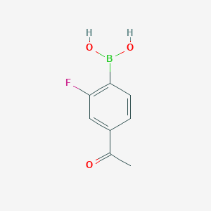 molecular formula C8H8BFO3 B1532630 (4-乙酰-2-氟苯基)硼酸 CAS No. 1022154-78-4