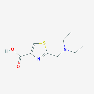 molecular formula C9H14N2O2S B15326309 2-((Diethylamino)methyl)thiazole-4-carboxylic acid 