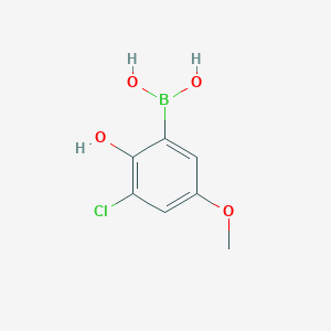 molecular formula C7H8BClO4 B15326464 (3-Chloro-2-hydroxy-5-methoxyphenyl)boronic acid 