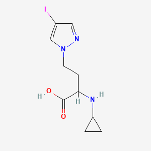 molecular formula C10H14IN3O2 B15326494 2-(Cyclopropylamino)-4-(4-iodo-1h-pyrazol-1-yl)butanoic acid 