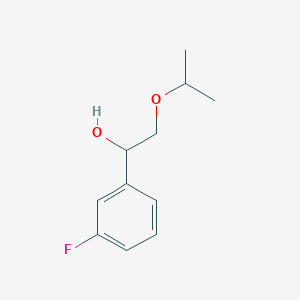 molecular formula C11H15FO2 B1532652 1-(3-氟苯基)-2-(丙-2-氧基)乙醇 CAS No. 1461707-88-9