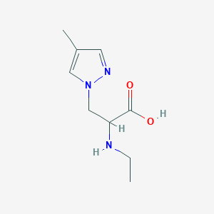 molecular formula C9H15N3O2 B15326563 2-(Ethylamino)-3-(4-methyl-1h-pyrazol-1-yl)propanoic acid 