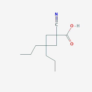 1-Cyano-3,3-dipropylcyclobutane-1-carboxylic acid