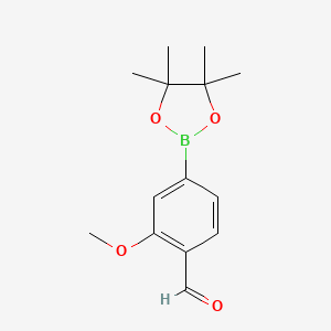 molecular formula C14H19BO4 B1532657 2-Methoxy-4-(4,4,5,5-tetramethyl-1,3,2-dioxaborolan-2-yl)benzaldehyde CAS No. 956431-01-9