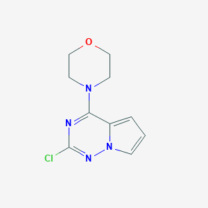 molecular formula C10H11ClN4O B1532658 4-{2-Chloropyrrolo[2,1-f][1,2,4]triazin-4-yl}morpholine CAS No. 1801294-68-7
