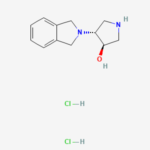 molecular formula C12H18Cl2N2O B15326582 rel-(3R,4R)-4-(2,3-dihydro-1H-isoindol-2-yl)pyrrolidin-3-ol dihydrochloride 