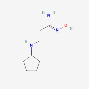 molecular formula C8H17N3O B15326687 3-(cyclopentylamino)-N'-hydroxypropanimidamide 