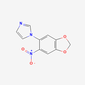 molecular formula C10H7N3O4 B1532679 1-(6-nitro-1,3-benzodioxol-5-yl)-1H-imidazole CAS No. 1246648-80-5