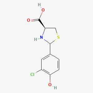 molecular formula C10H10ClNO3S B1532683 (4S)-2-(3-chloro-4-hydroxyphenyl)-1,3-thiazolidine-4-carboxylic acid CAS No. 1265908-23-3