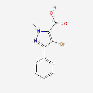 molecular formula C11H9BrN2O2 B1532685 4-溴-1-甲基-3-苯基-1H-吡唑-5-羧酸 CAS No. 1245158-76-2