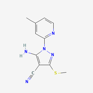 molecular formula C11H11N5S B1532693 5-氨基-1-(4-甲基吡啶-2-基)-3-(甲硫基)-1H-吡唑-4-碳腈 CAS No. 1285256-32-7