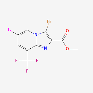 3-Bromo-6-iodo-8-trifluoromethyl-imidazo[1,2-a]pyridine-2-carboxylic acid methyl ester