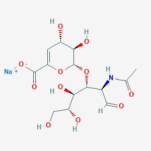 molecular formula C14H20NNaO11 B1532710 Sodium (2R,3R,4S)-2-(((2R,3R,4R,5R)-2-acetamido-4,5,6-trihydroxy-1-oxohexan-3-yl)oxy)-3,4-dihydroxy-3,4-dihydro-2H-pyran-6-carboxylate CAS No. 149368-06-9