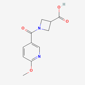 molecular formula C11H12N2O4 B1532715 1-(6-Methoxypyridine-3-carbonyl)azetidine-3-carboxylic acid CAS No. 1486185-39-0