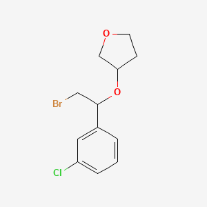 3-[2-Bromo-1-(3-chlorophenyl)ethoxy]oxolane