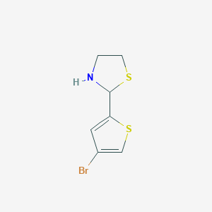 molecular formula C7H8BrNS2 B1532725 2-(4-溴噻吩-2-基)-1,3-噻唑烷 CAS No. 1250577-49-1