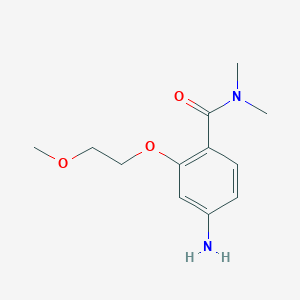 molecular formula C12H18N2O3 B1532726 4-amino-2-(2-methoxyethoxy)-N,N-dimethylbenzamide CAS No. 1466071-92-0