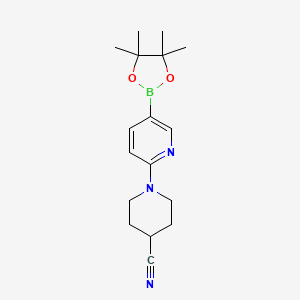 molecular formula C17H24BN3O2 B1532730 1-(5-(4,4,5,5-四甲基-1,3,2-二氧杂硼环-2-基)吡啶-2-基)哌啶-4-腈 CAS No. 1357397-74-0