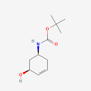 molecular formula C11H19NO3 B15327349 tert-butylN-[(1S,5S)-5-hydroxycyclohex-3-en-1-yl]carbamate 