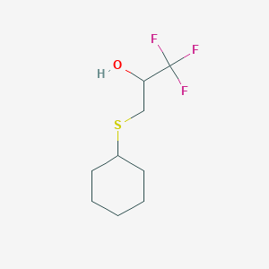 molecular formula C9H15F3OS B1532735 3-(Cyclohexylsulfanyl)-1,1,1-trifluoropropan-2-ol CAS No. 1339932-09-0