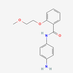 molecular formula C16H18N2O3 B1532746 N-(4-Aminophenyl)-2-(2-methoxyethoxy)benzamide CAS No. 1020055-29-1
