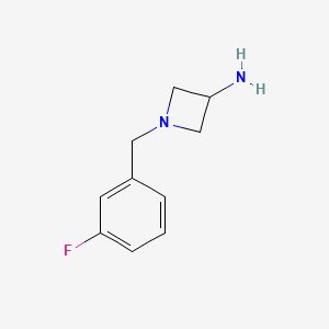 molecular formula C10H13FN2 B1532747 1-[(3-Fluorophenyl)methyl]azetidin-3-amine CAS No. 1406817-24-0