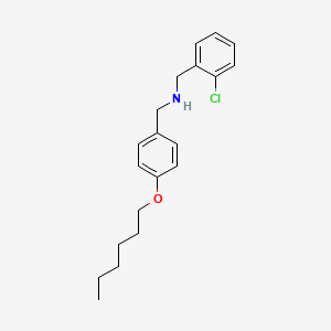 molecular formula C20H26ClNO B1532756 (2-Chlorophenyl)-N-[4-(hexyloxy)benzyl]methanamine CAS No. 1040684-62-5