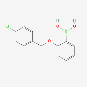 molecular formula C13H12BClO3 B1532757 2-(4-Chlorophenylmethoxy)phenylboronic acid CAS No. 871125-95-0