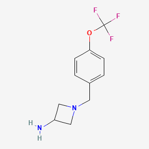molecular formula C11H13F3N2O B1532759 1-{[4-(三氟甲氧基)苯基]甲基}氮杂环丁-3-胺 CAS No. 1405322-67-9