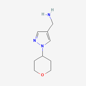 molecular formula C9H15N3O B1532761 (1-(四氢-2H-吡喃-4-基)-1H-吡唑-4-基)甲胺 CAS No. 1491960-86-1